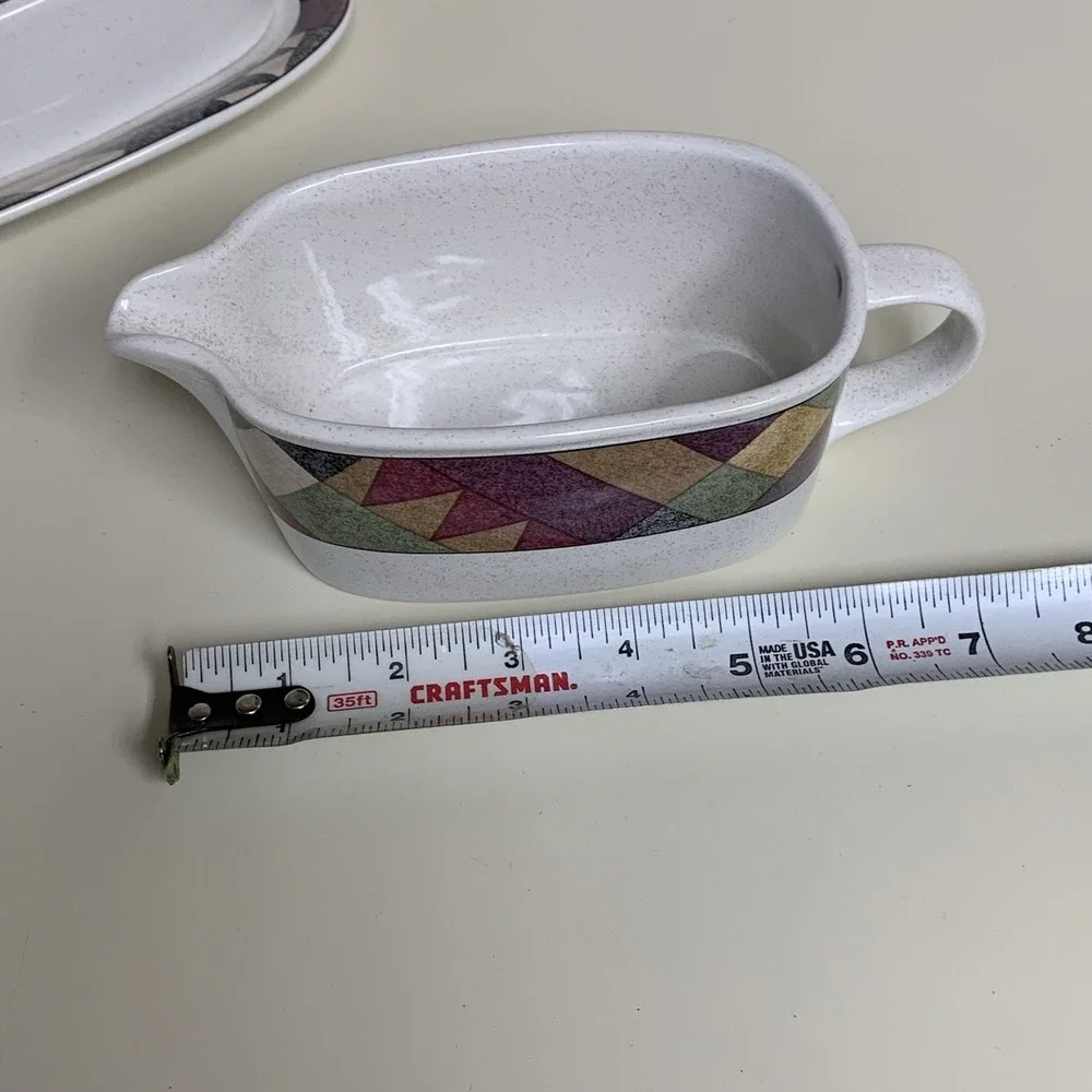 Studio Nova Palm Desert Gravy Boat & Butter Dish Set Geometric Southwestern EUC